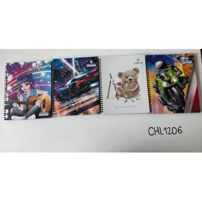CUADERNO CON ESPIRAL, SET DE 6 PCS